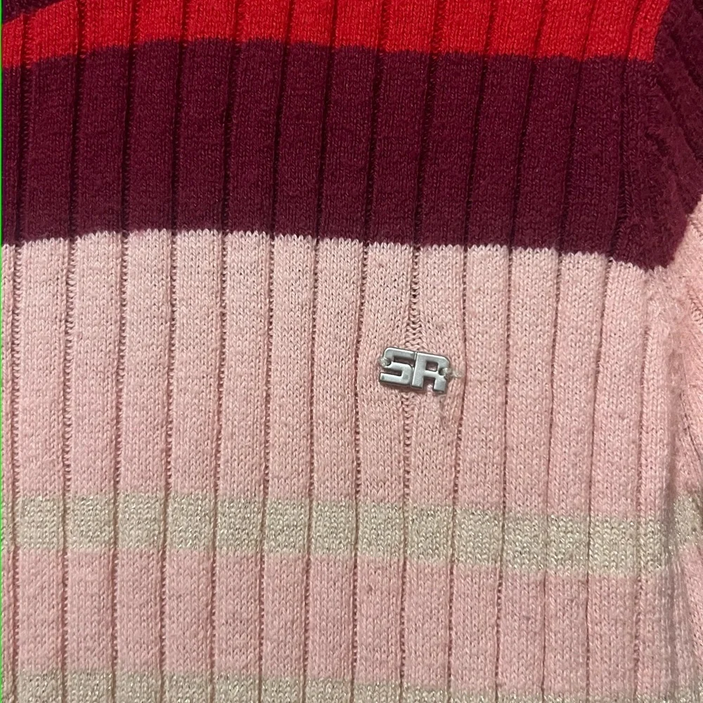 Sonia Rykiel Paris Girl's Knit Dress Size 12 Stripes Long Sleeves Modest Ribbed